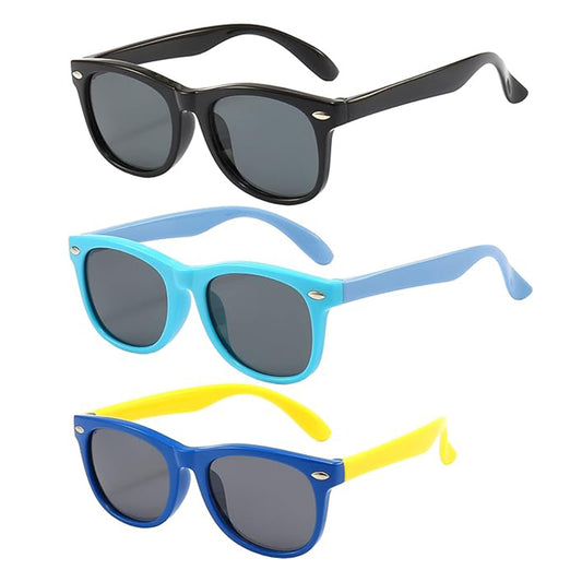 AMEXI 3 Pack Kids Sunglasses for Boys Girls