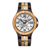 Mechanical watch zebra wood