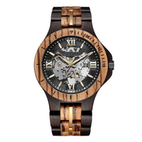 Mechanical watch zebra wood