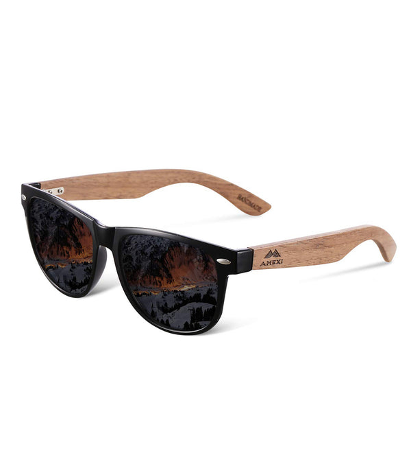 AMEXI Holzsonnenbrille für Damen und Herren