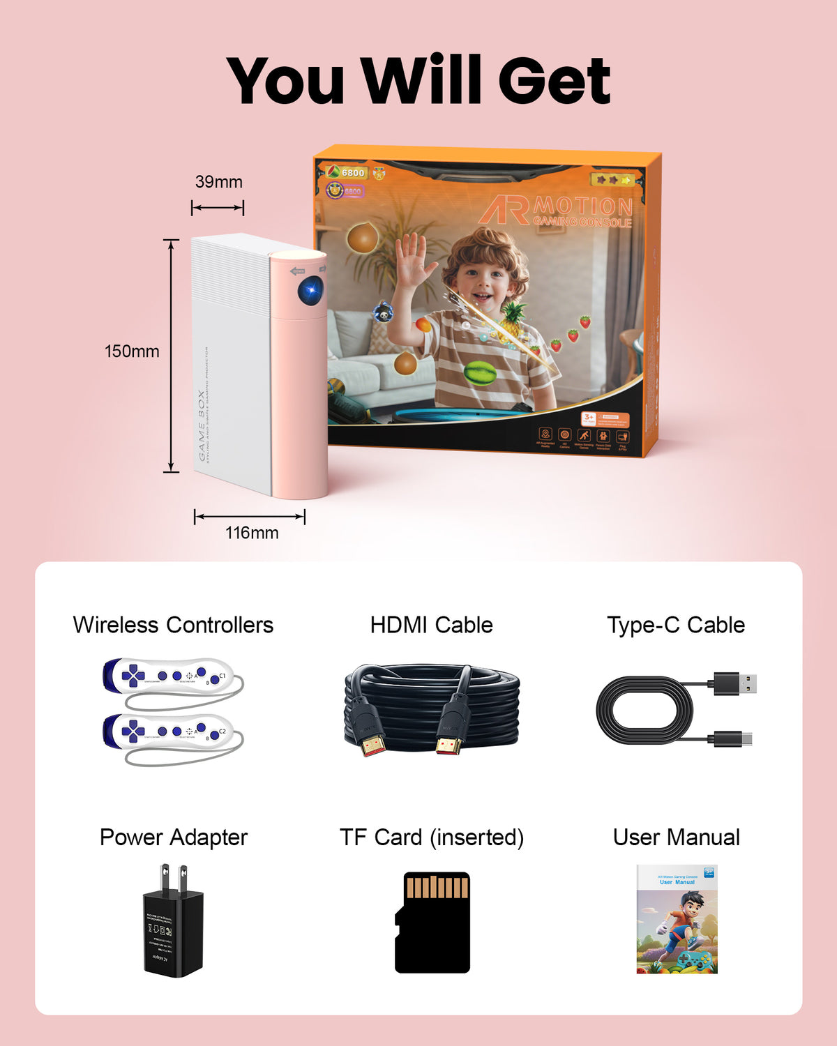 AMEXI AR Motion Gaming Console for Kids (Christmas/Birthday Gift)