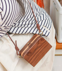 Wooden Charm-Lipstick bag