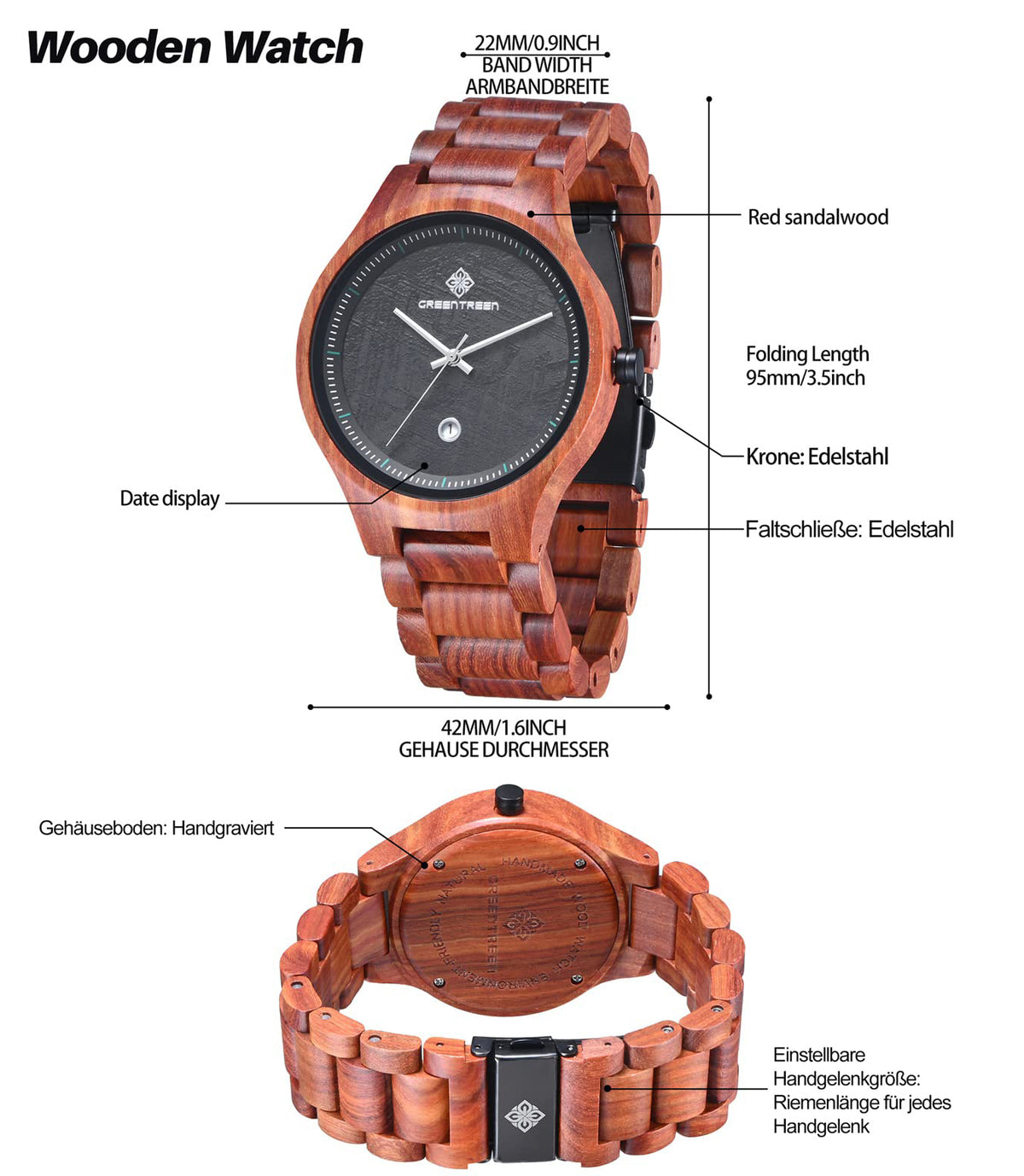 Red sandalwood watches